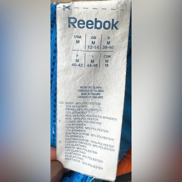 Reebok Blue Sports Bra with V-Neck and Wide Straps Vintage - Picture 5 of 5